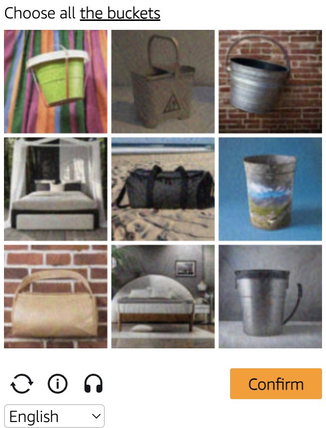Amazon WAF widget captcha example